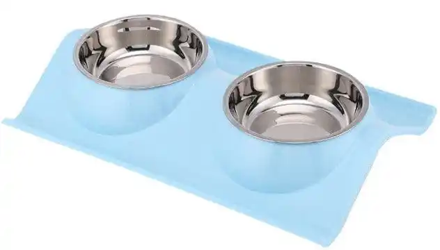 stainless steel double dish for cats. صحن ستانلس مجوز في دمشق